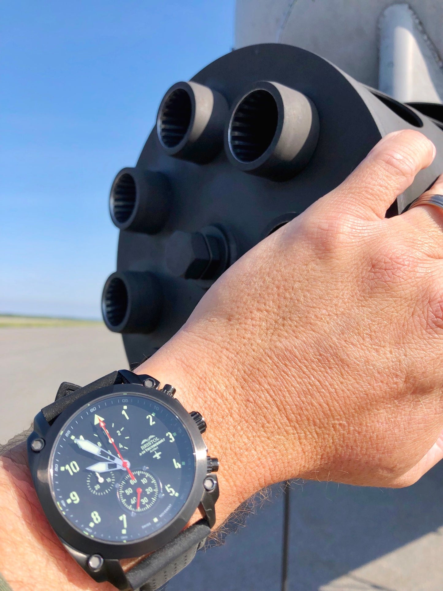 A-10 Thunderbolt Tribute - Gunmetal Finish, Leather Band