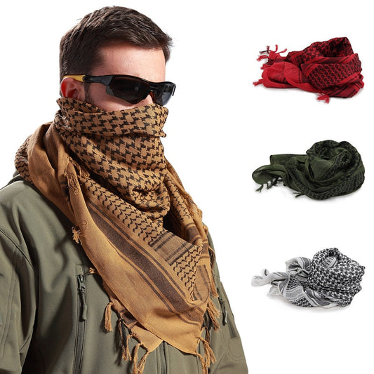 2022 New Fashion Mens Lightweight Square Outdoor Shawl Military Arab Tactical Desert Army Shemagh KeffIyeh Arafat Scarf Fashion