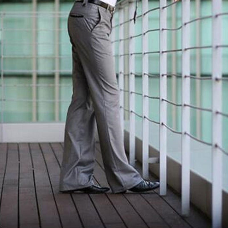 2023 New Men&#39;s Flared Trousers Formal Pants Bell Bottom Pant Dance White Suit Pants Size 28 29 30 31 32 33 34 36 37