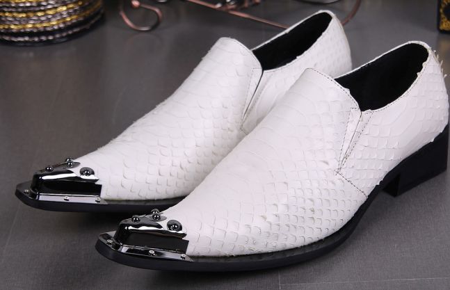 ntparker Fashion Pointed Toe Man Shoes Designer Leather Dress Shoes for Man White Wedding/ Business Shoes Man, Big Sizes US6-12