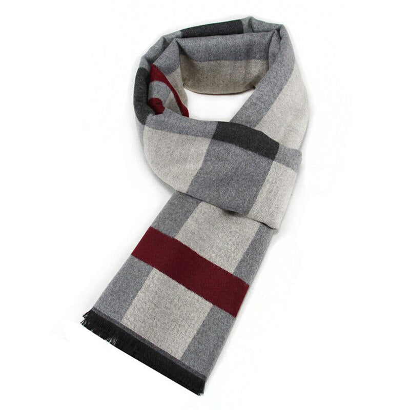 RUNMEIFA 2022 Classic Autumn &amp; Winter Warm Plaid Man Scarf Cashmere Wool Panama Soft Striped Long Scarf High Quality 40 Colors