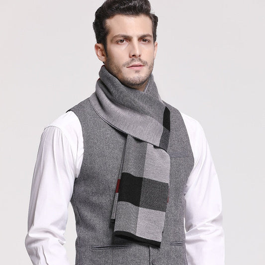 RUNMEIFA 2022 Classic Autumn &amp; Winter Warm Plaid Man Scarf Cashmere Wool Panama Soft Striped Long Scarf High Quality 40 Colors