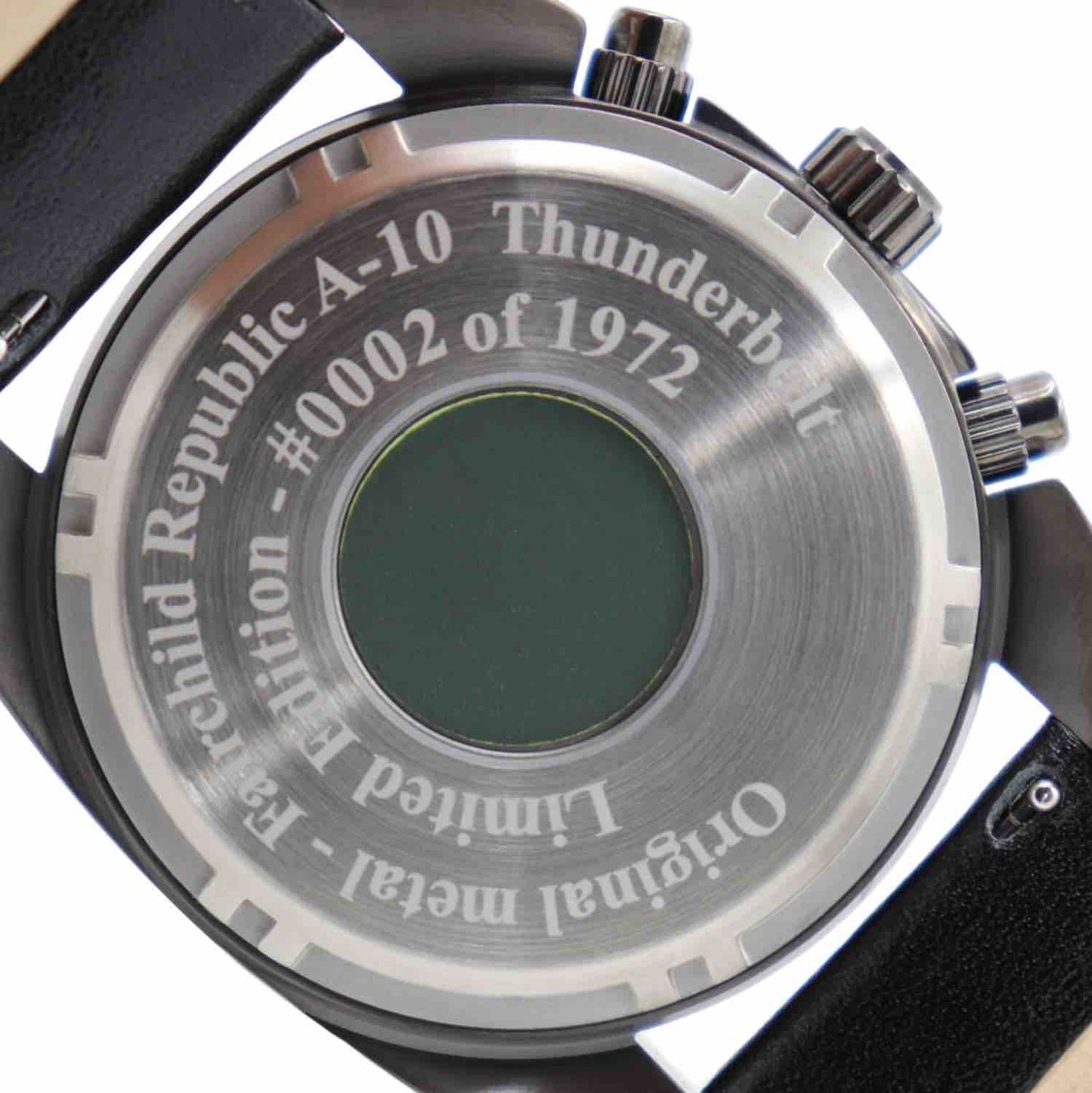 A-10 Thunderbolt Tribute - Gunmetal Finish, Leather Band