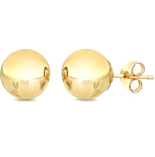 Solid Sterling Silver Ball Studs Earrings 3MM -12MM