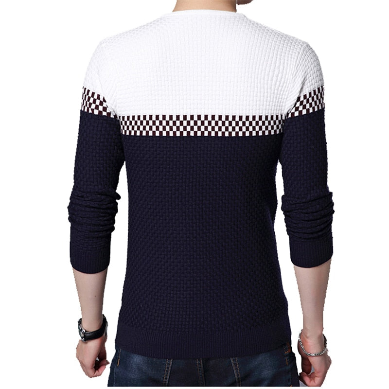 BROWON Men Brand Sweater 2023 Sweater Business Leisure Sweater Pullover V-neck Mens Fit Slim Sweaters Knitted for Man