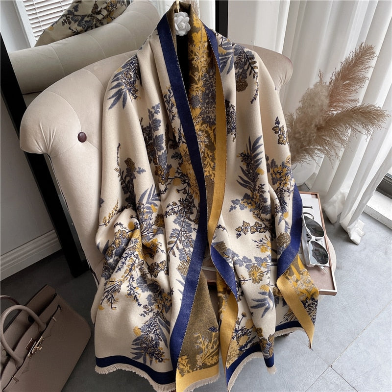 Thick Cashmere Scarf for Women Fashion Winter Warm Pashmina Shawl Wraps Bufanda Female Blanket Design Brand Poncho Echarpe 2022