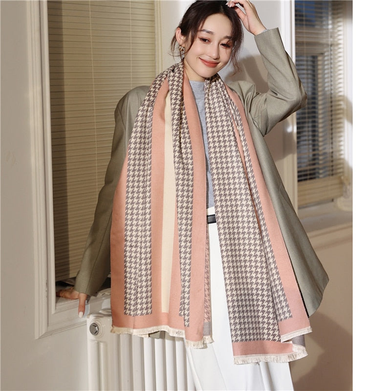 Thick Cashmere Scarf for Women Fashion Winter Warm Pashmina Shawl Wraps Bufanda Female Blanket Design Brand Poncho Echarpe 2022