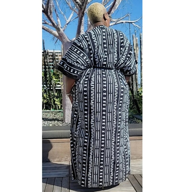 Perl Plus Size Windbreaker African Ethnic Style Women&#39;s Coat Long Printed Coat Vintage Outwear