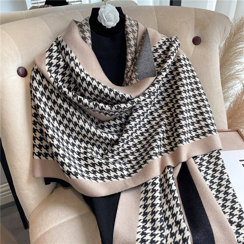 Thick Cashmere Scarf for Women Fashion Winter Warm Pashmina Shawl Wraps Bufanda Female Blanket Design Brand Poncho Echarpe 2022