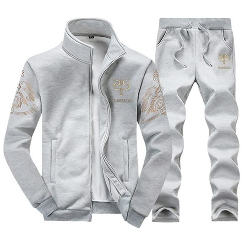 Autumn Tracksuit Men 2023 Sportswear Fashion Mens Set Two Pieces Zipper Warm Sweatshirt Jacket+Sweatpants Moleton Masculino Sets