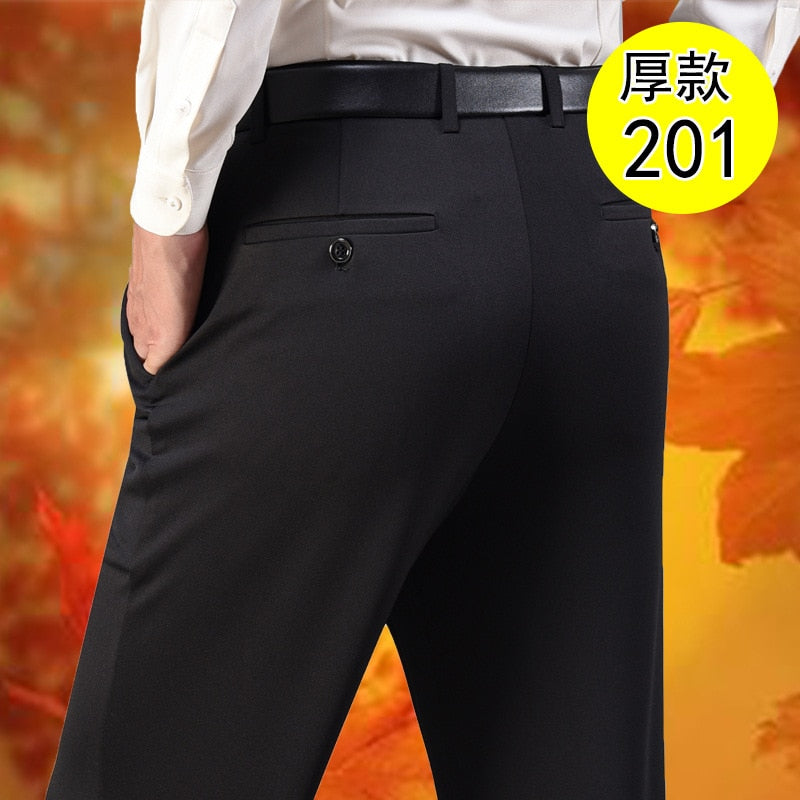 Summer Thin Men&#39;s Ice Silk Four Side Elastic Casual Pants Dad&#39;s trousers Loose Pants Middle-aged And Elderly Men&#39;s Pants