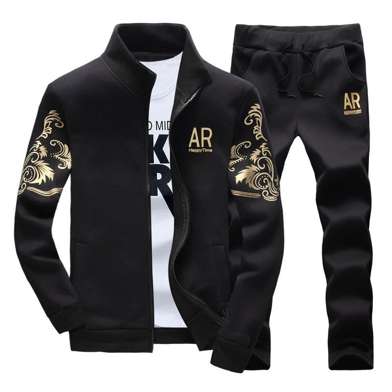 Autumn Tracksuit Men 2023 Sportswear Fashion Mens Set Two Pieces Zipper Warm Sweatshirt Jacket+Sweatpants Moleton Masculino Sets