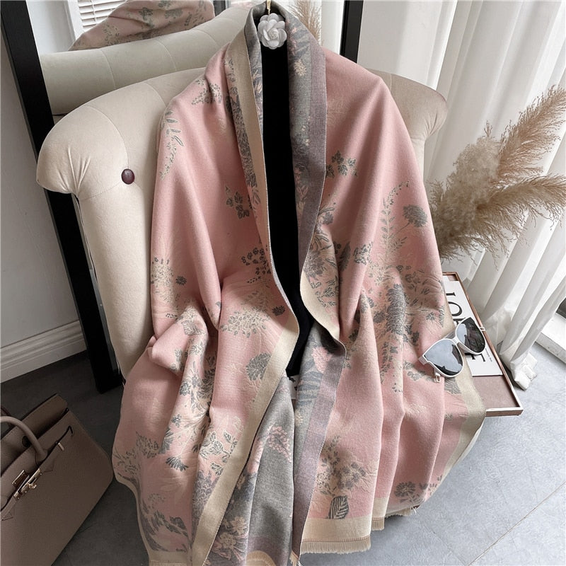 Thick Cashmere Scarf for Women Fashion Winter Warm Pashmina Shawl Wraps Bufanda Female Blanket Design Brand Poncho Echarpe 2022