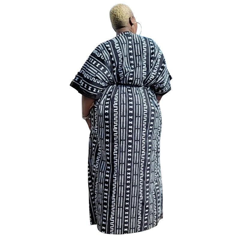 Perl Plus Size Windbreaker African Ethnic Style Women&#39;s Coat Long Printed Coat Vintage Outwear