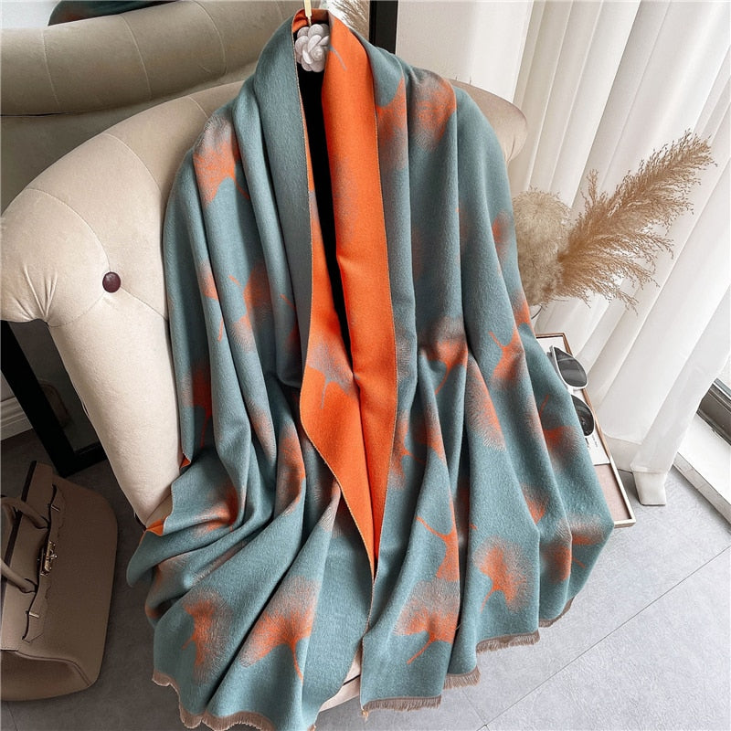 Thick Cashmere Scarf for Women Fashion Winter Warm Pashmina Shawl Wraps Bufanda Female Blanket Design Brand Poncho Echarpe 2022