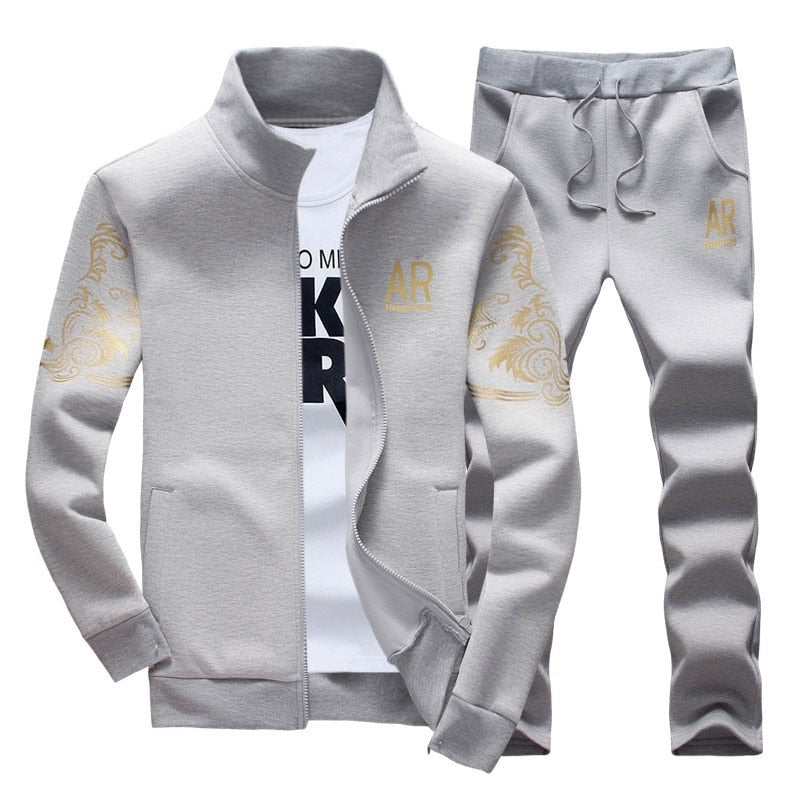 Autumn Tracksuit Men 2023 Sportswear Fashion Mens Set Two Pieces Zipper Warm Sweatshirt Jacket+Sweatpants Moleton Masculino Sets